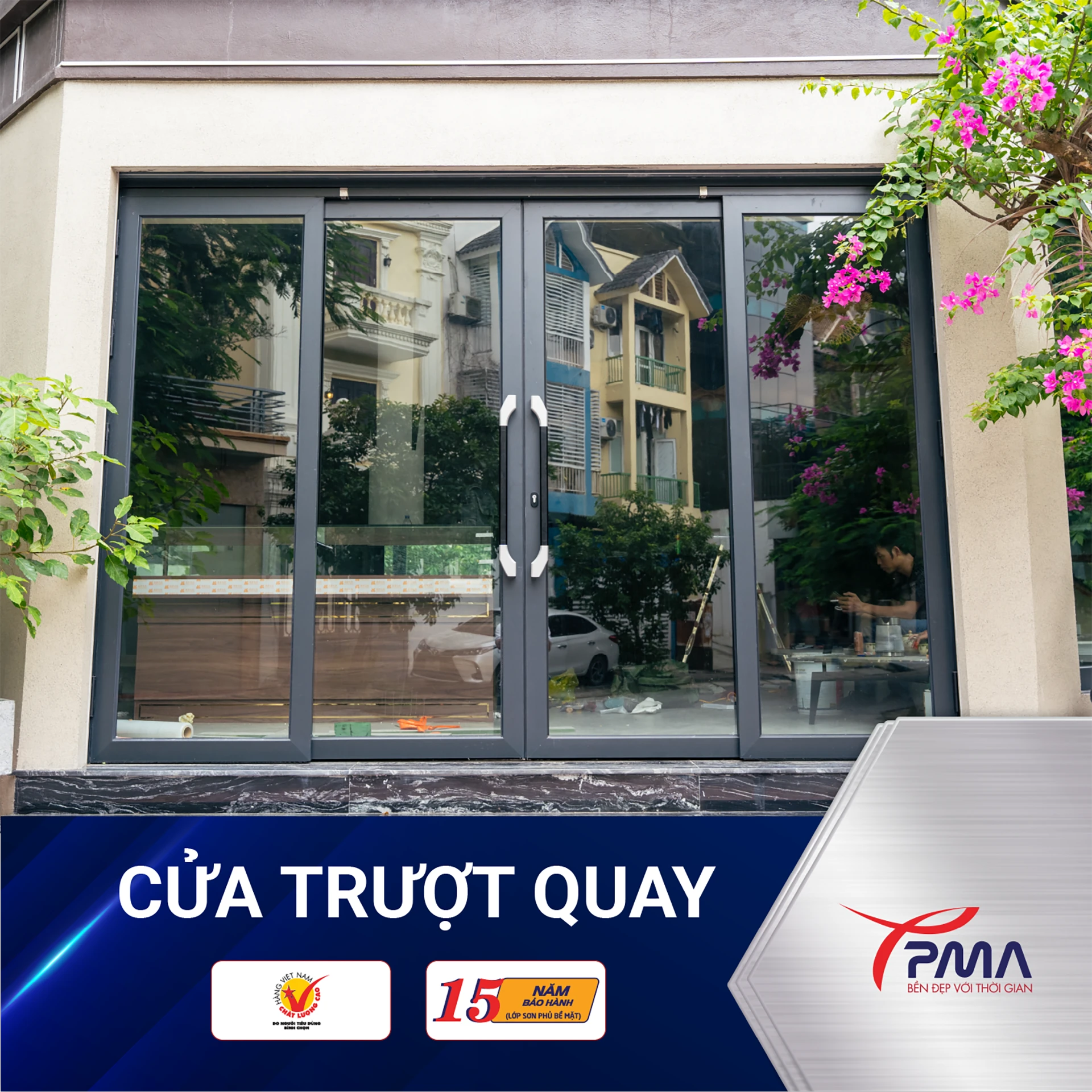 cua truot quay pma